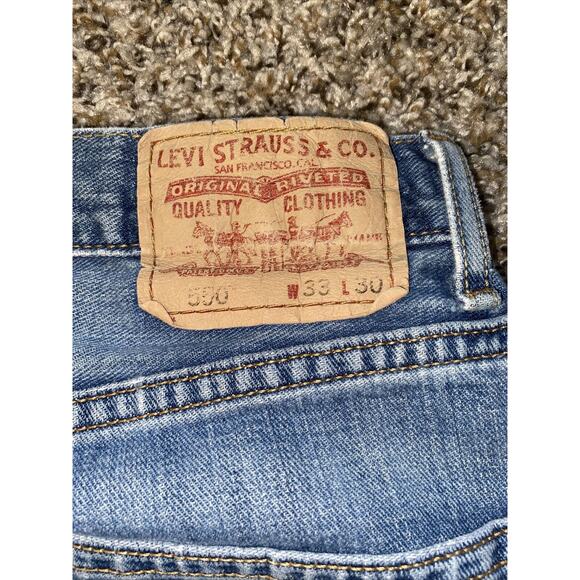 Levi's 550 Relaxed Fit Straight Leg Jeans Men's 33x30 Light Wash 100% Cotton - Picture 11 of 11